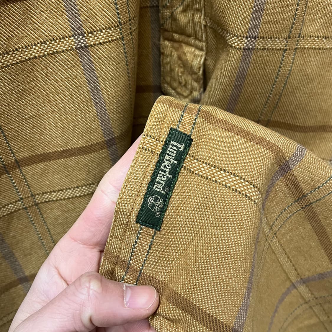 90s 팀버랜드 웨더기어 오버핏 체크 헤비 셔츠 남방 L 상품이미지4