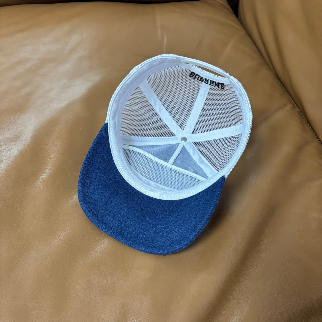 슈프림 5패널 볼캡 모자 테리 메쉬 백 블루 상품이미지6