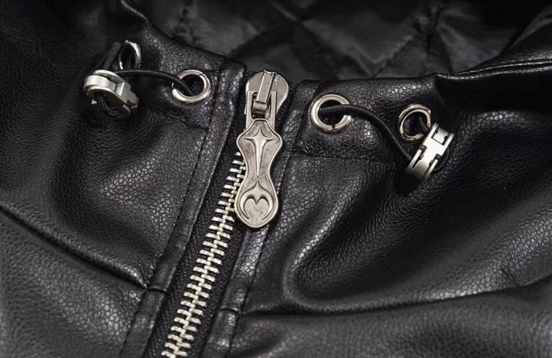 떠그 클럽 빅 락 레더 자켓 블랙 상품이미지3