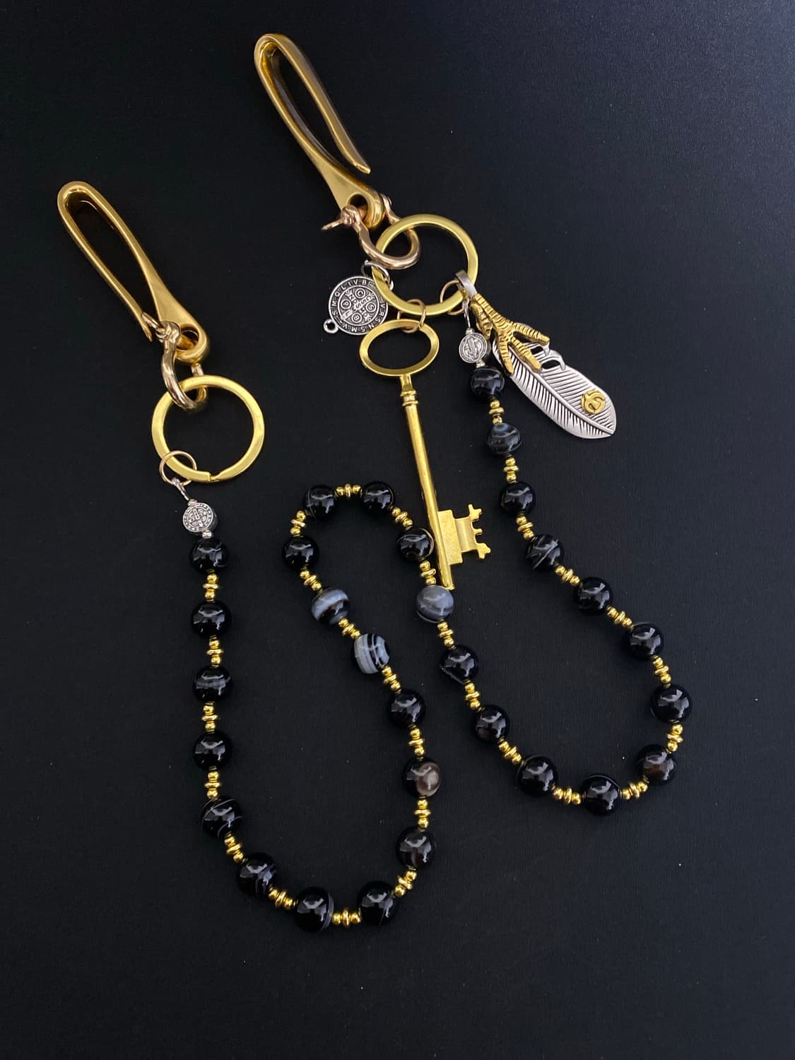 빈티지 골드 & 블랙 키체인 상품이미지1