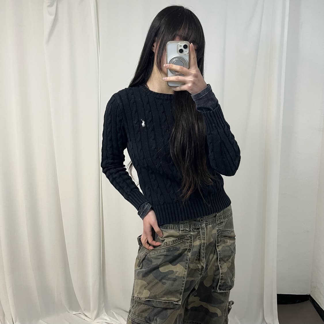 Polo Ralph Lauren Black Cable Knit 상품이미지2