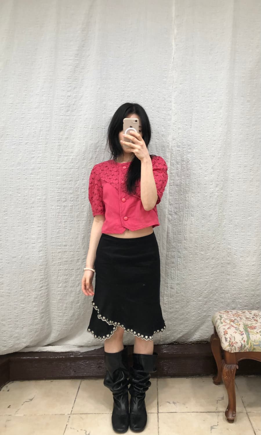 Floral line midi skirt 상품이미지2