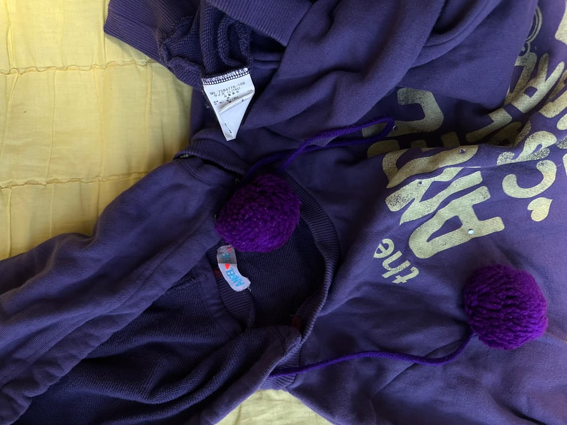 사천원 보라 폼폼 후드 원피스 코튼 캐릭터 상품이미지2