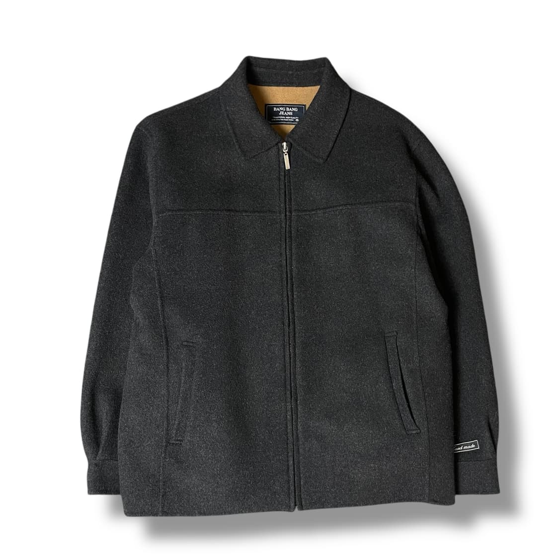 BANG BANG 울 혼방 핸드메이드 그레이 블루종 숏 자켓 95 상품이미지1