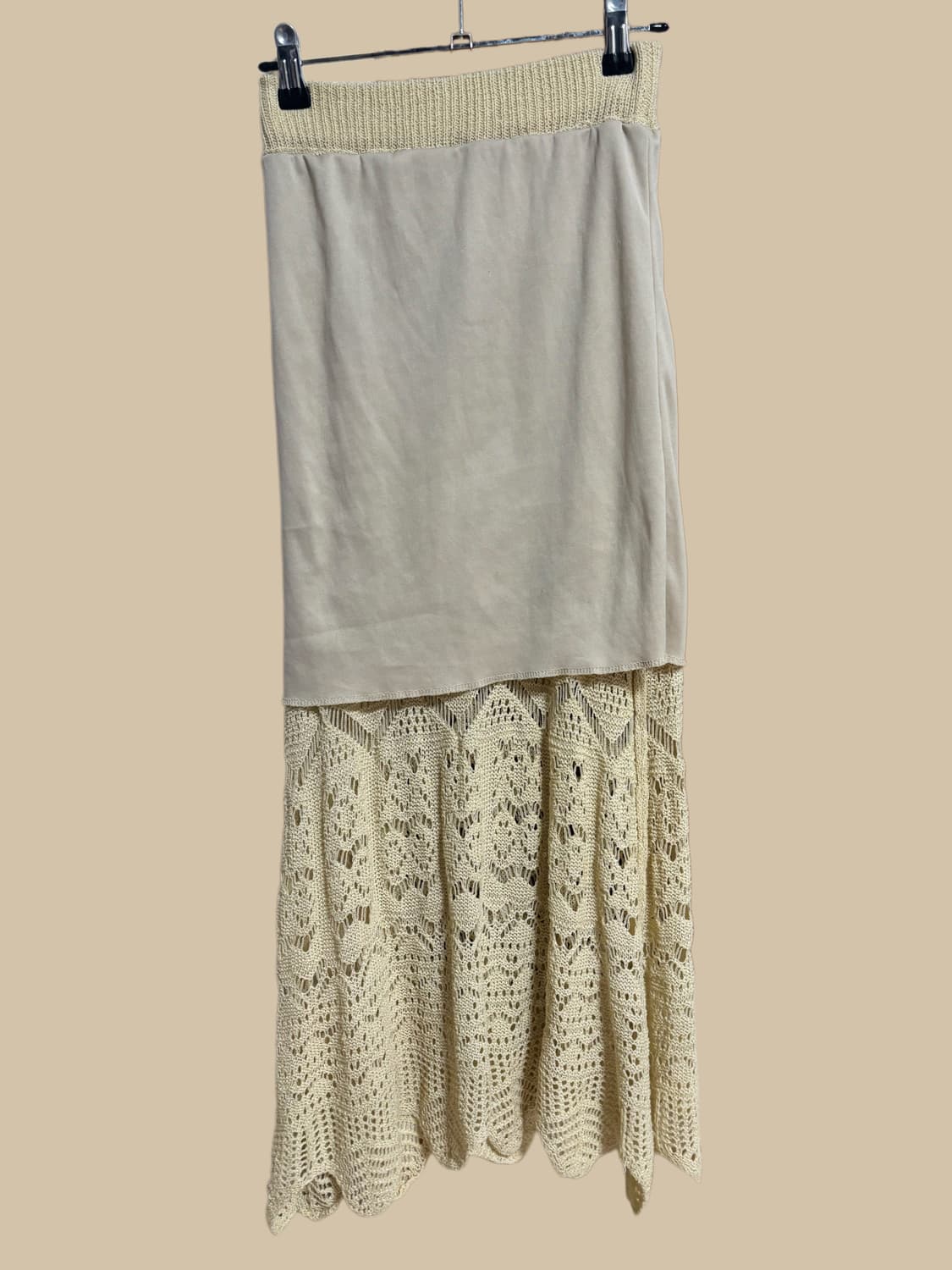 빈티지 아이보리 크로쉐 니트 스커트 상품이미지2