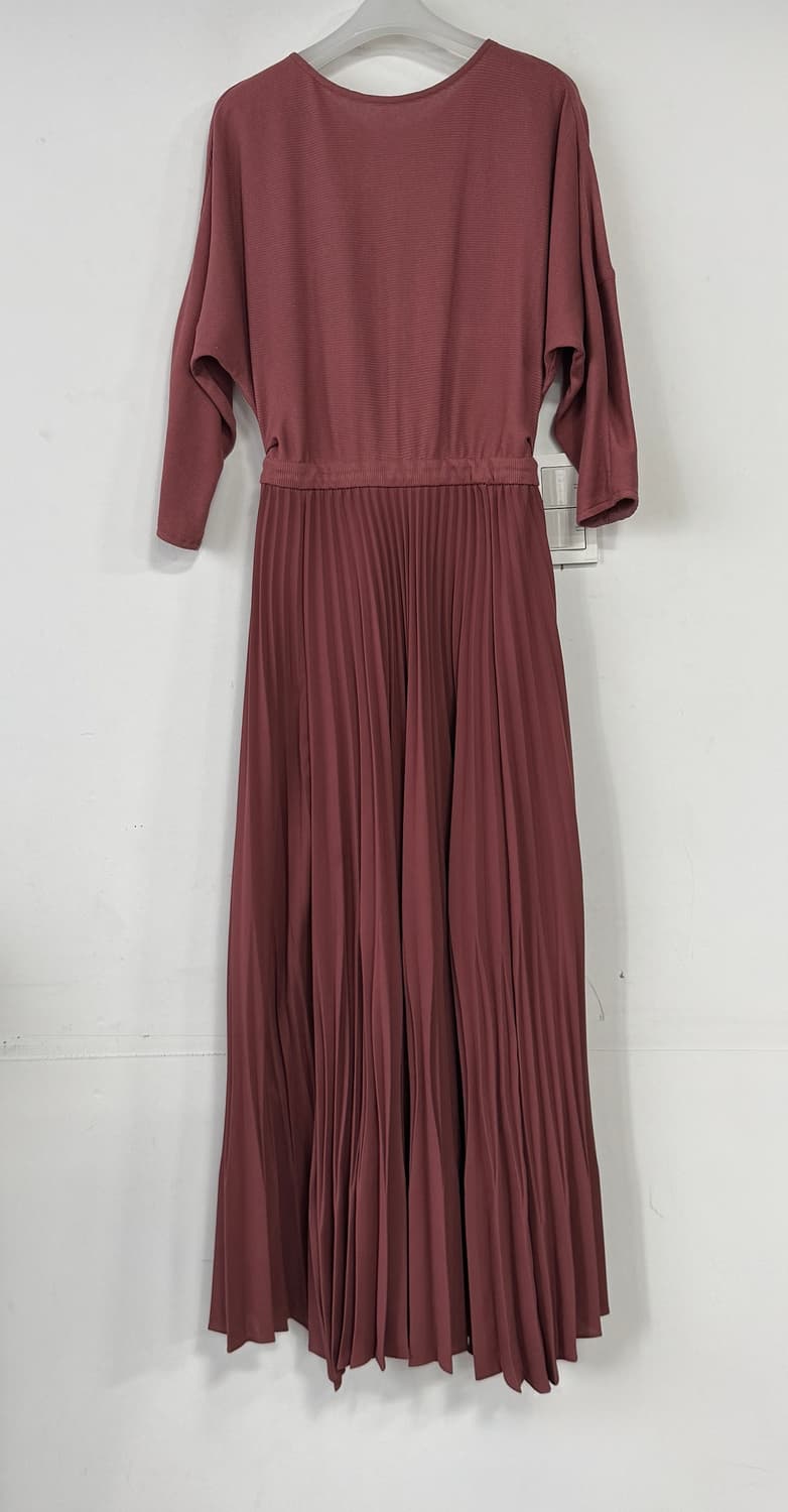 시스템 텍스처 블록 플리츠 원피스 상품이미지4