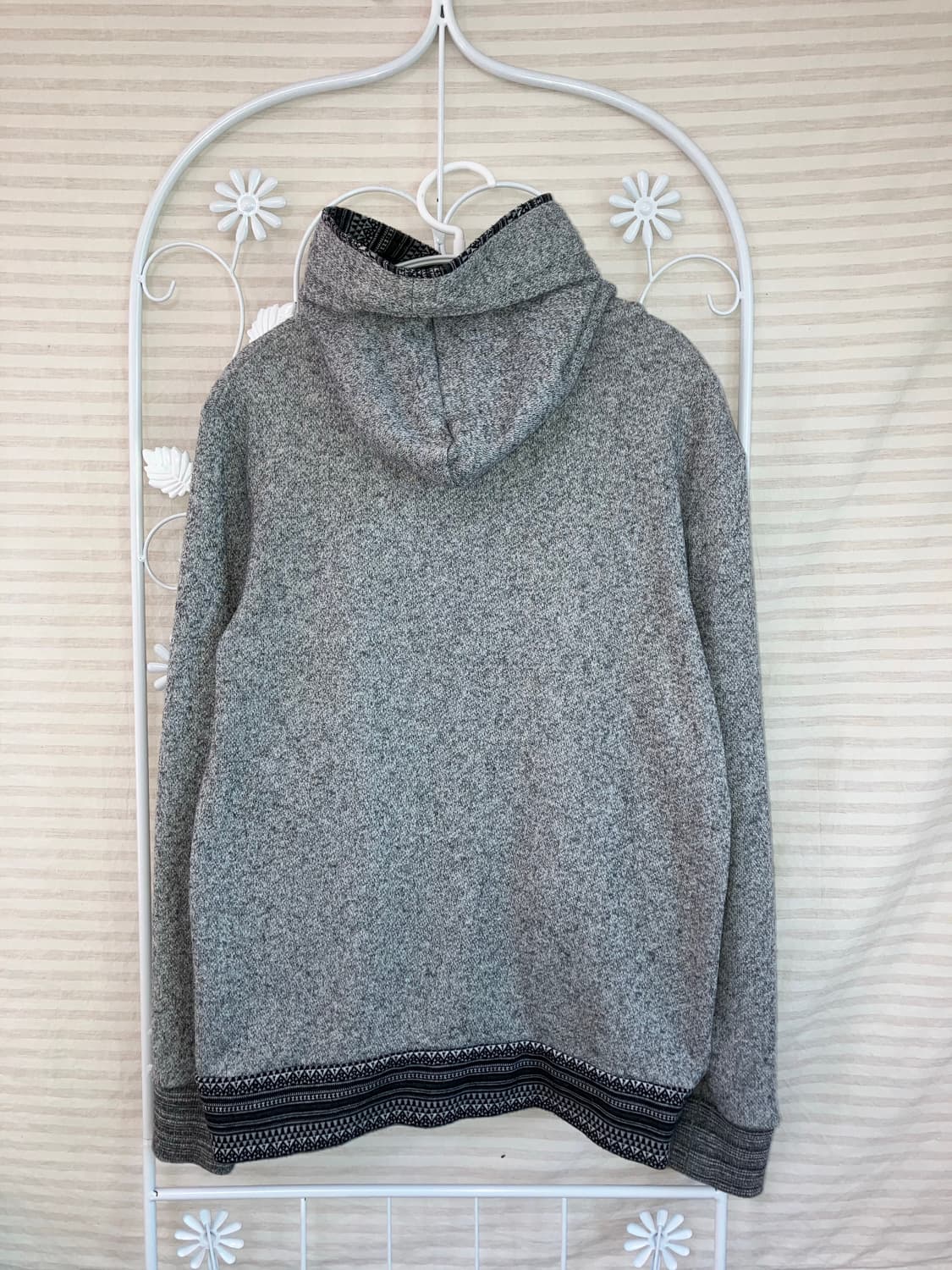 jpn vintage 차콜 보헤미안 버튼 후드 집업 y2k 스트릿 갸루  상품이미지2