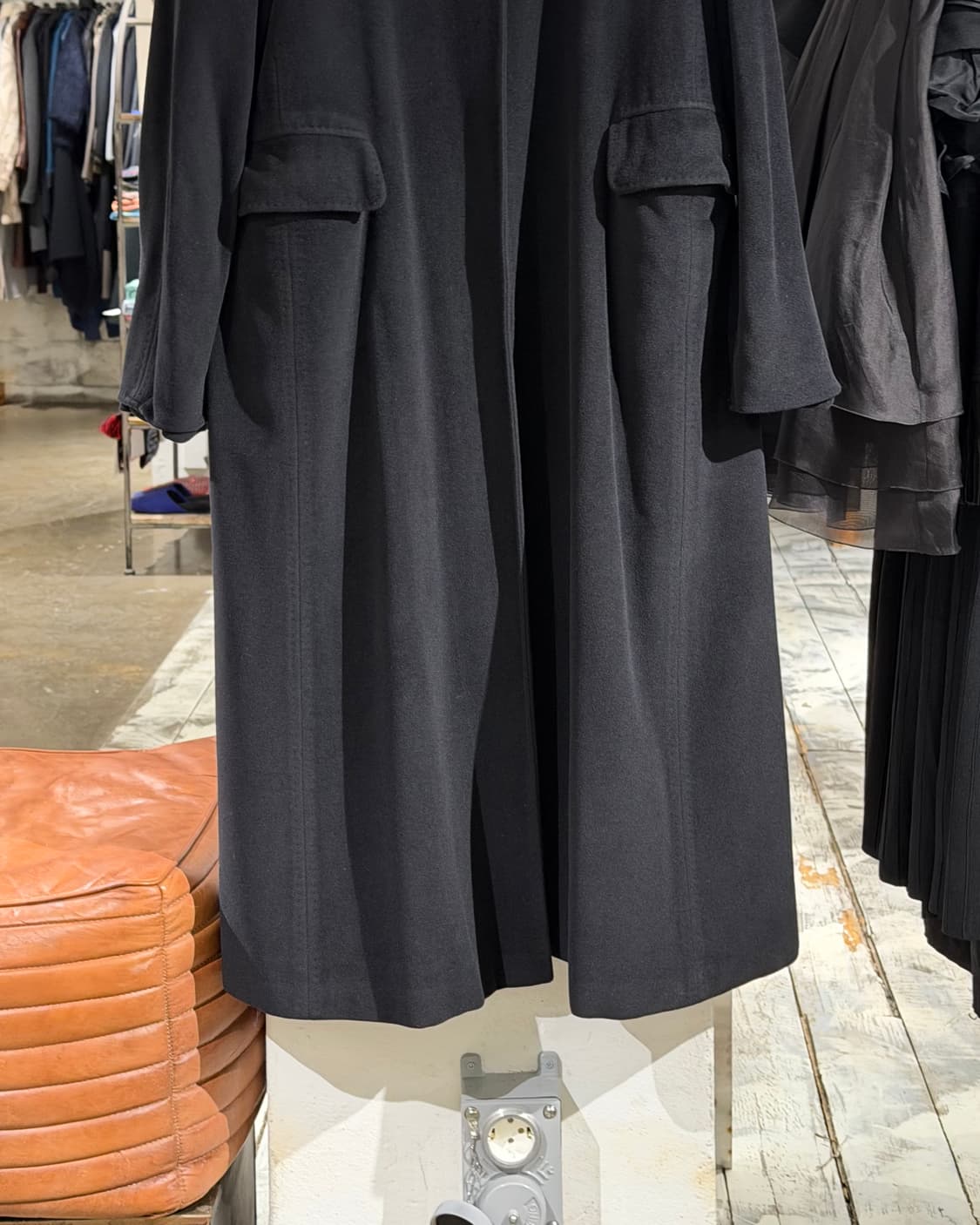 막스마라 블랙 원버튼 울 롱 코트 상품이미지5