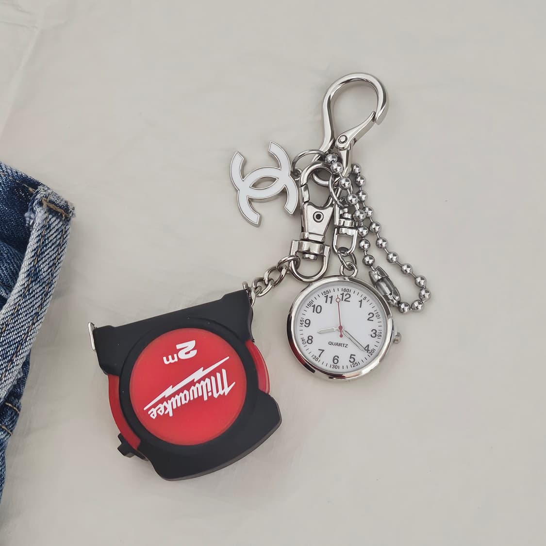 샤넬 빈티지 업사이클링 키링 바지체인 바지키링 상품이미지4