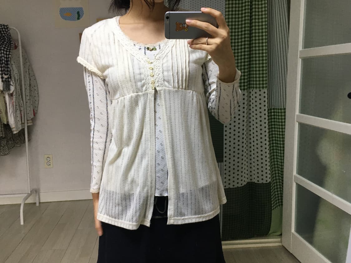 아이보리 반소매 니트  상품이미지7