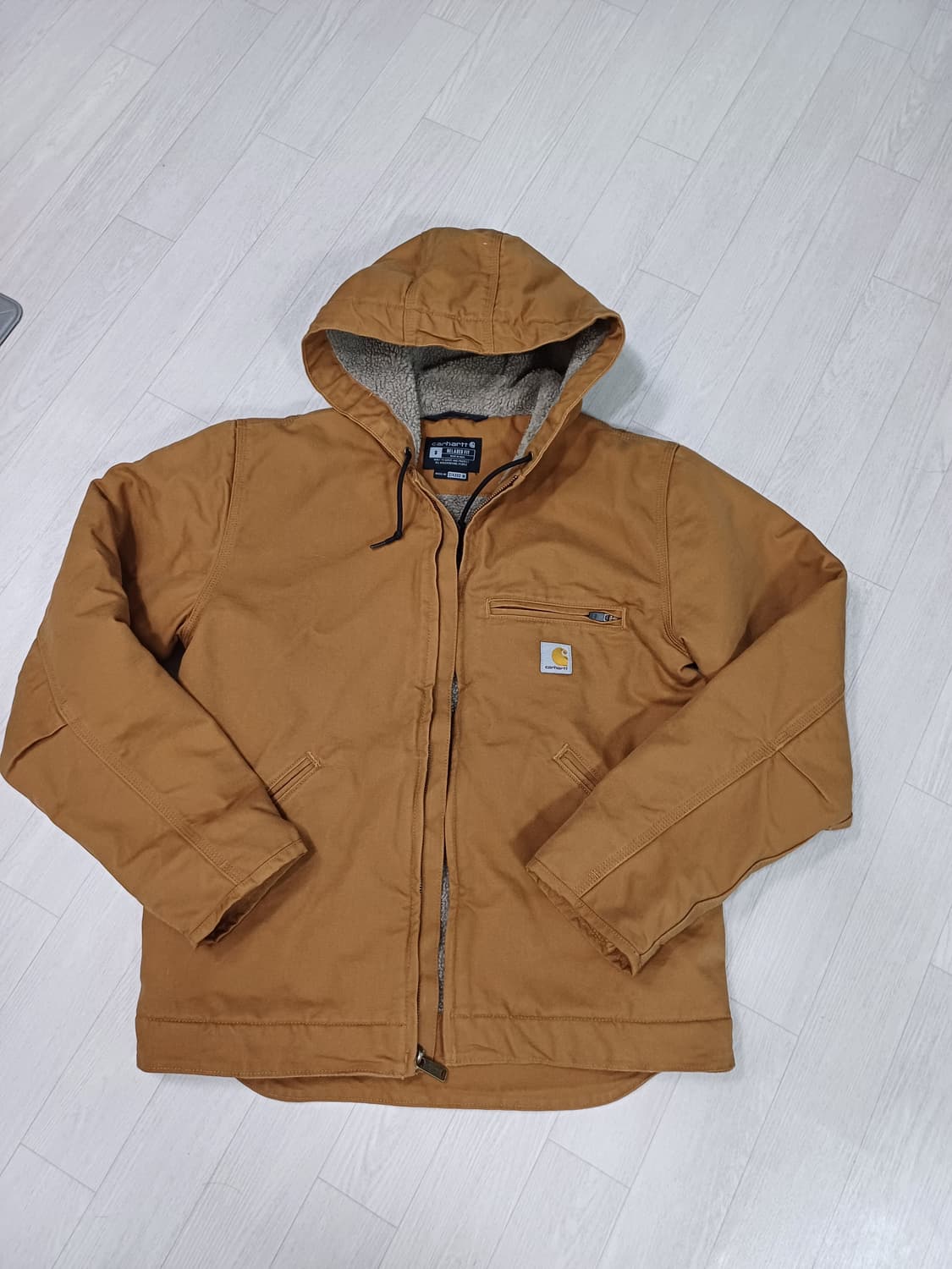 칼하트 셰르파 안감 자켓 릴렉스 핏 S사이즈(95~100) 브라운 상품이미지3
