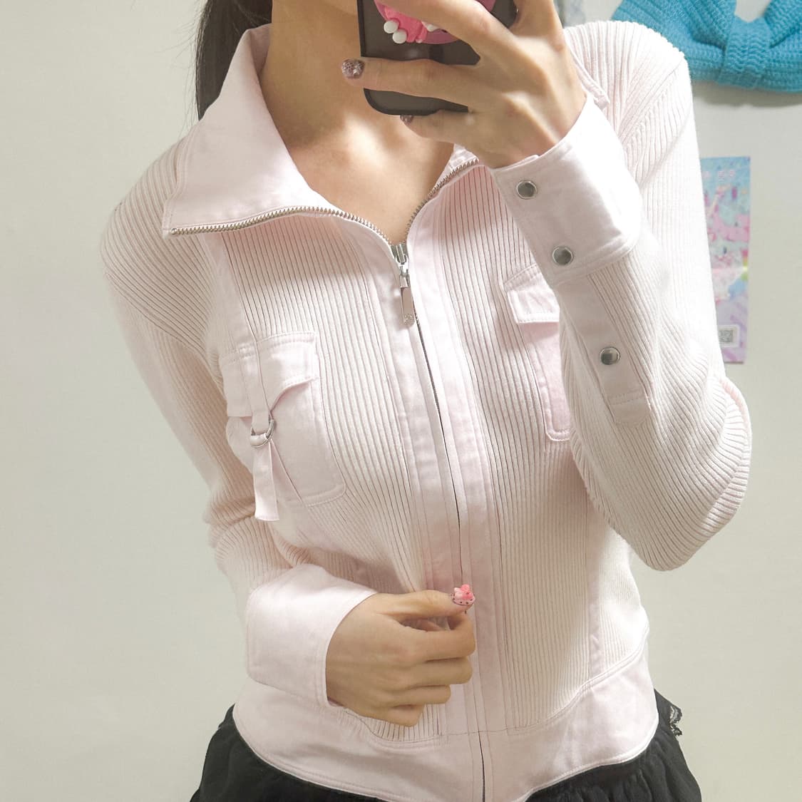 빈티지 핑키앤다이안 딸기우유 핑크 집업 자켓 히메갸루 로걀 라떼 페어리 상품이미지1