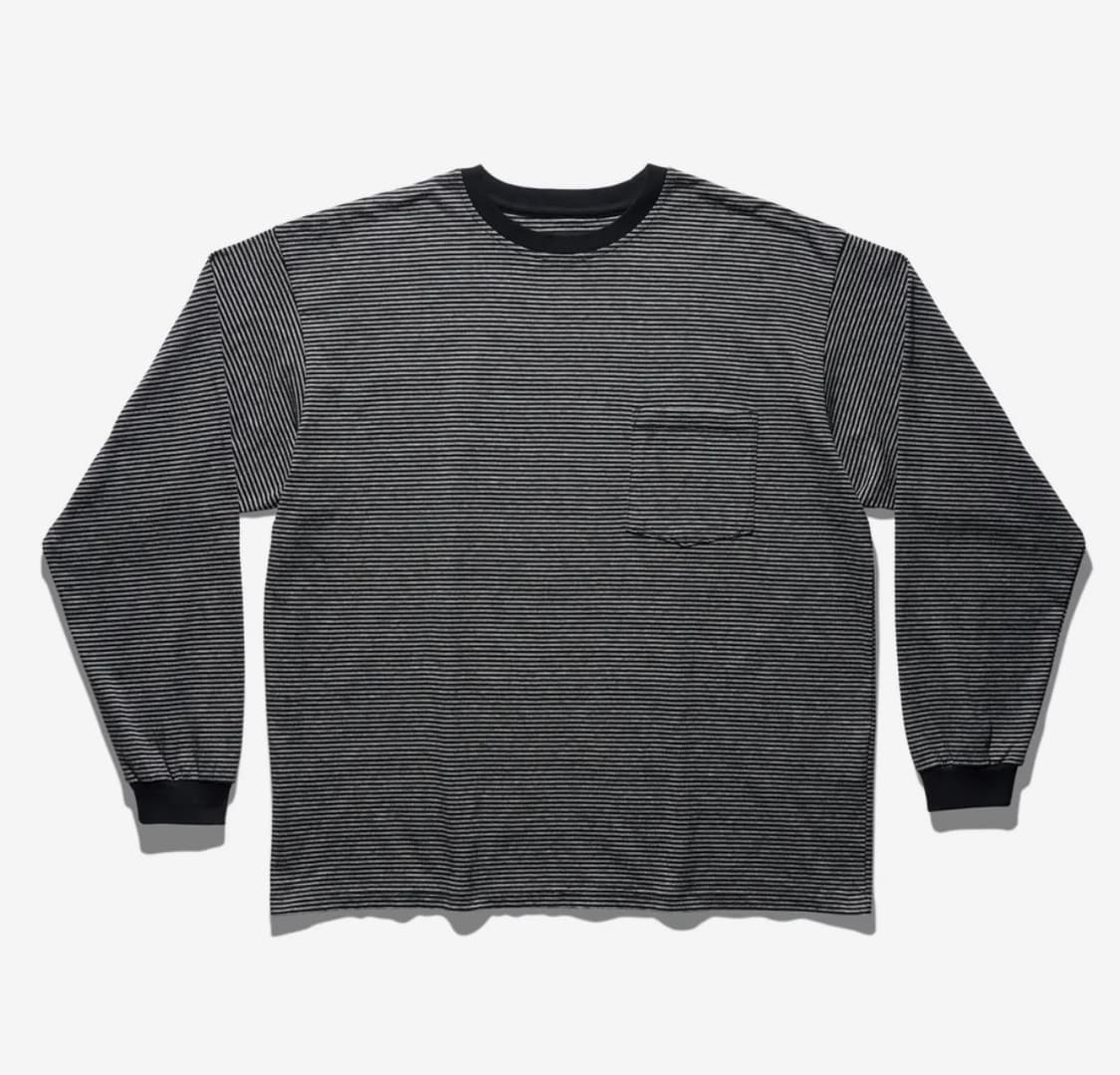 듀테로 타나베 롱 슬리브 포켓 티셔츠 블랙 상품이미지1