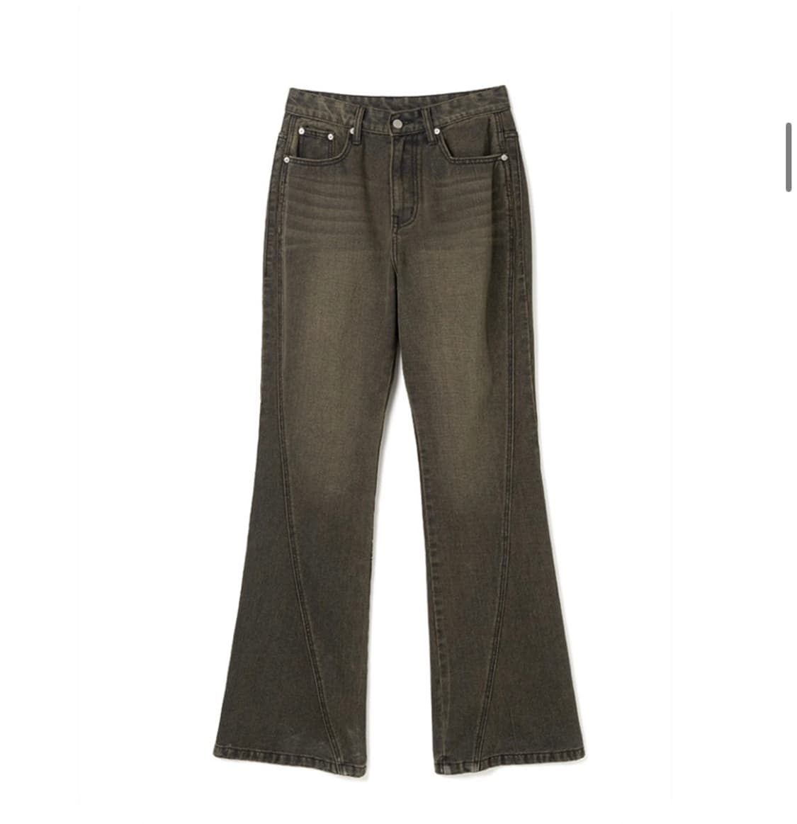 밀로우먼 커브드 플레어 진 [ 워시드 브라운 ] M 상품이미지3