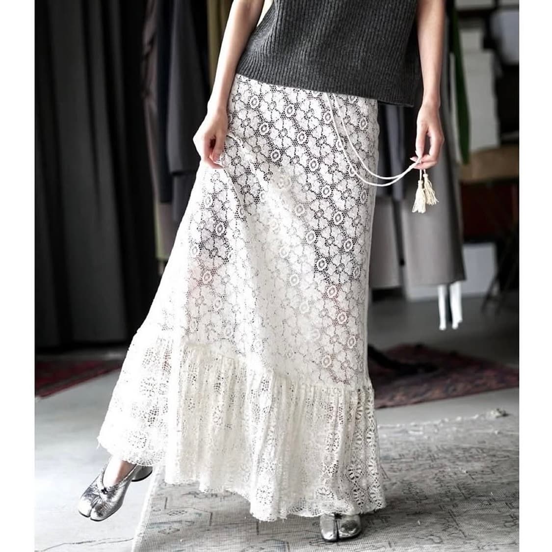 nowos 노워스 레이스 치마 lace skirt 상품이미지1