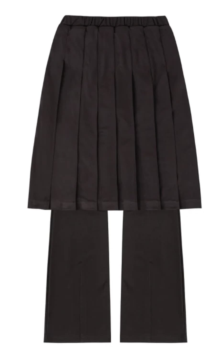 노컨텐츠 져지 플리츠 스커트 팬츠_다크 브라운 M 상품이미지2