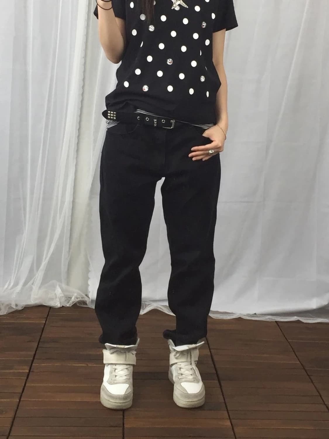 EDWIN Black Straight Jeans 상품이미지1