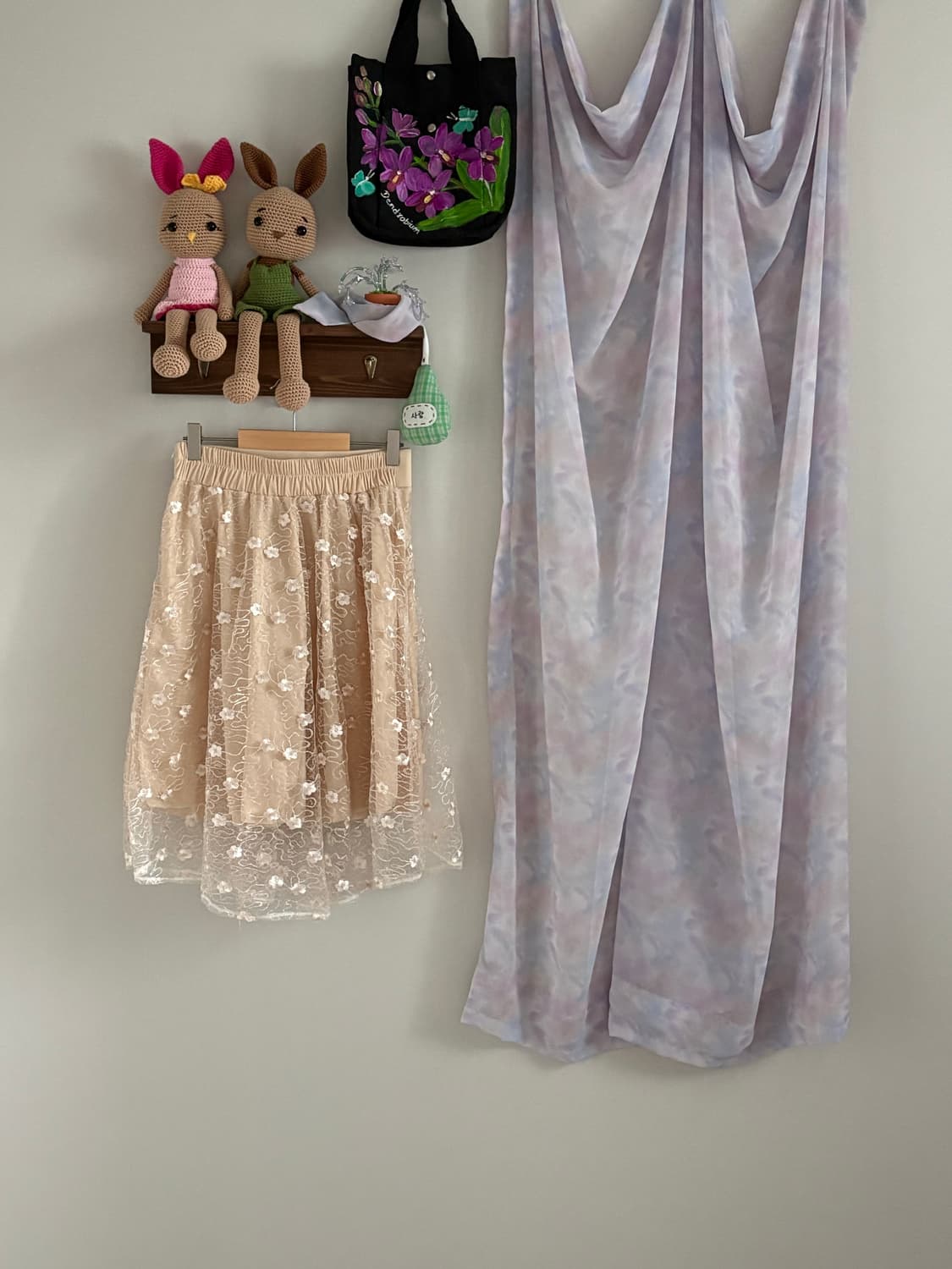 베이지 레이스 스커트 상품이미지3