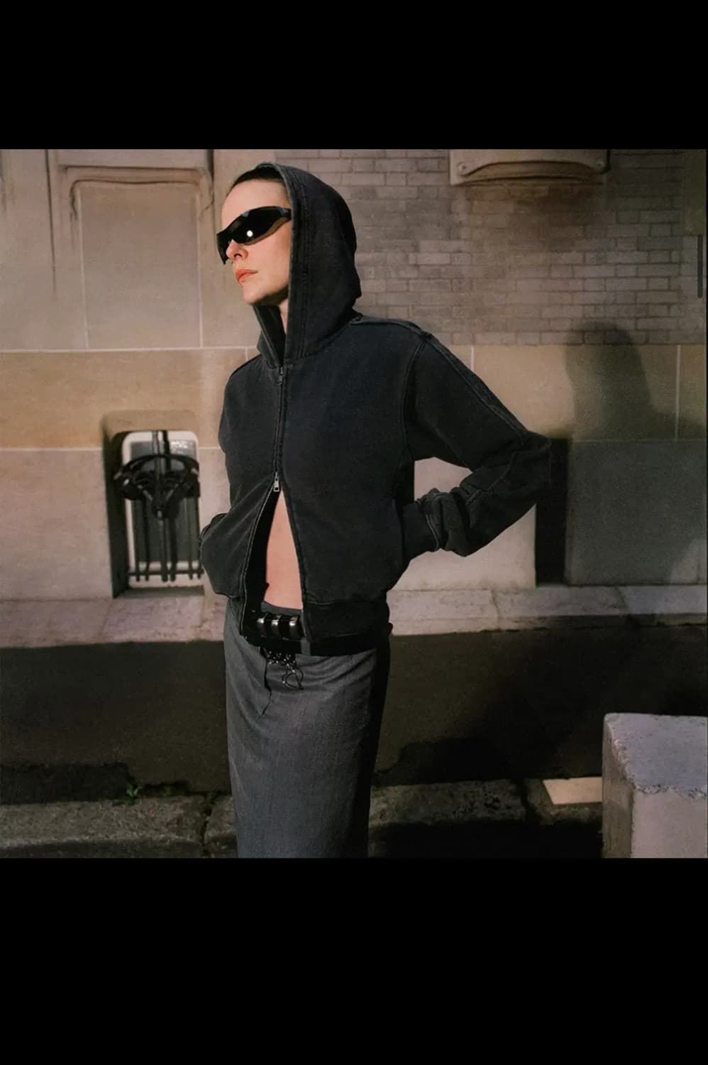 lcdc 스노우 워싱 크롭 후드집업 상품이미지2