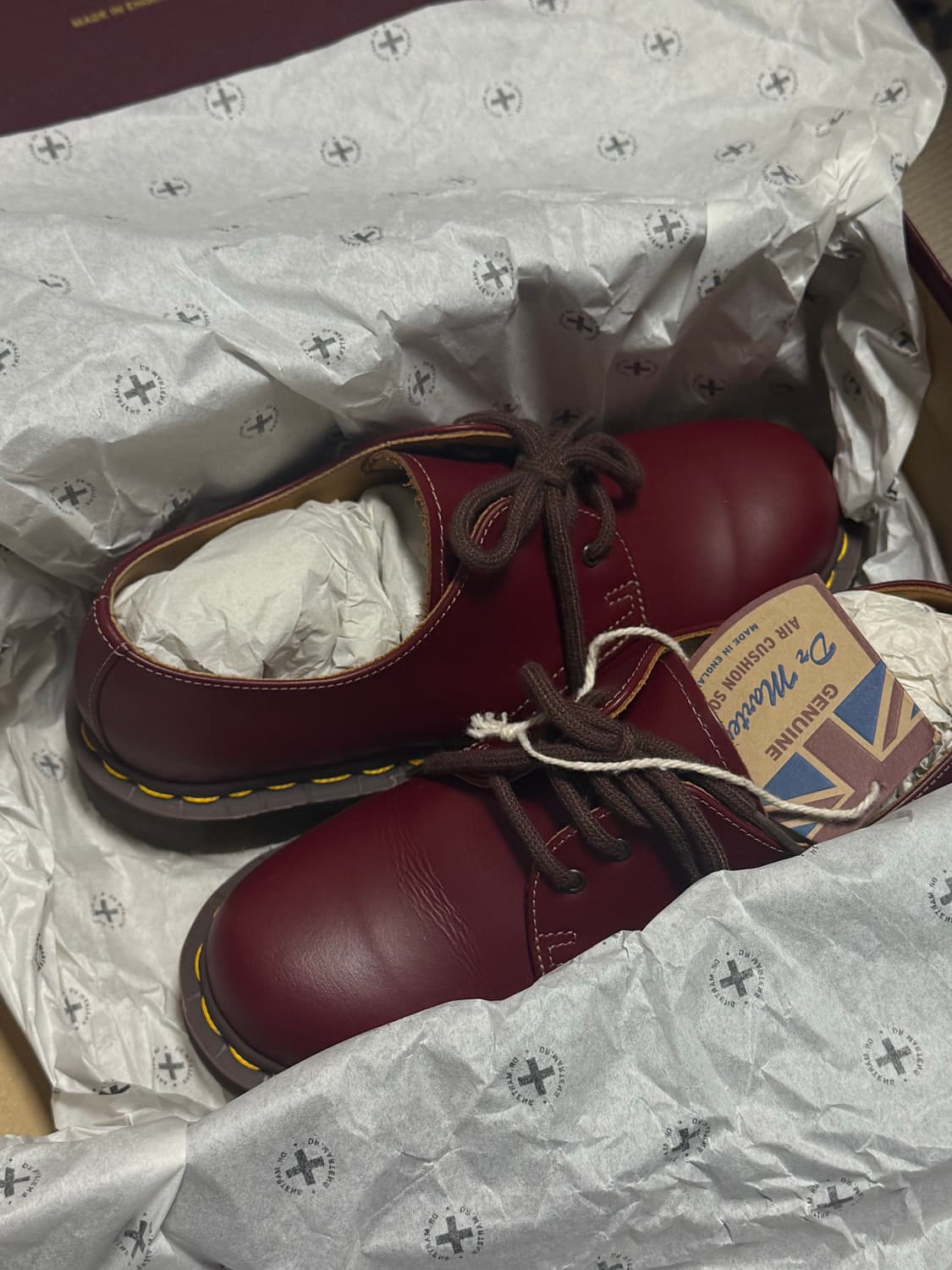 [새제품급/풀박스] 영국생산 1461 닥터마틴 바운싱솔 옥스블러드(체리) 상품이미지1