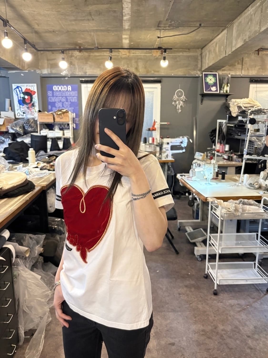 Dolce & Gabbana Velvet Heart T-Shirt 상품이미지2