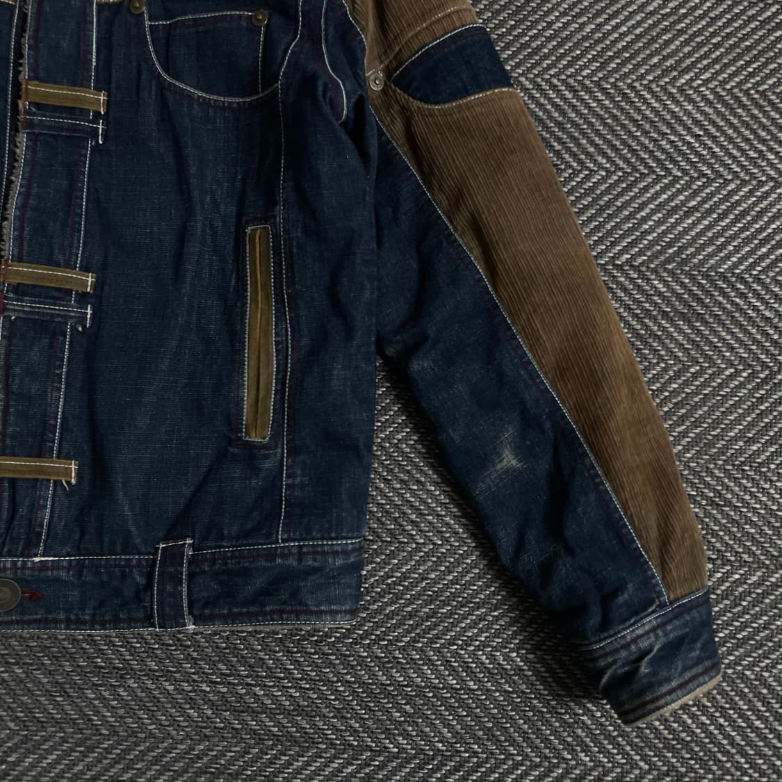 Y2K 빈티지 코듀로이 데님 트러커 워크 자켓y 2425 상품이미지3