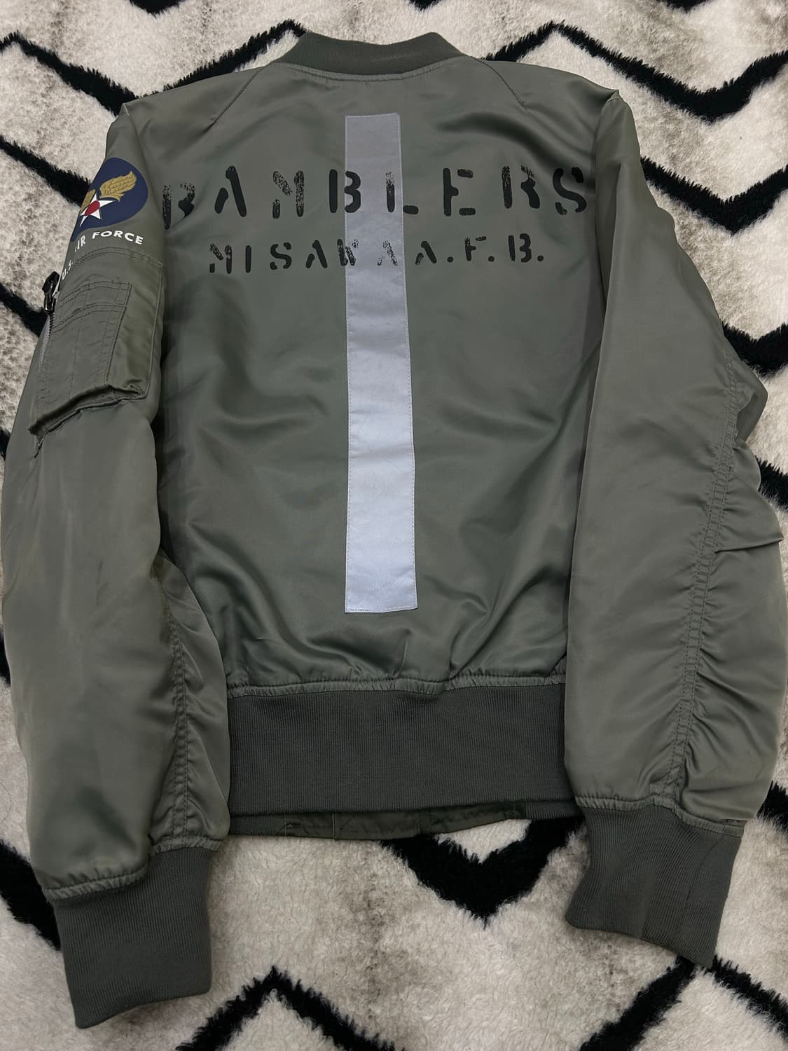 [M]Aspesi 패치 항공 자켓/세이지그린 상품이미지4