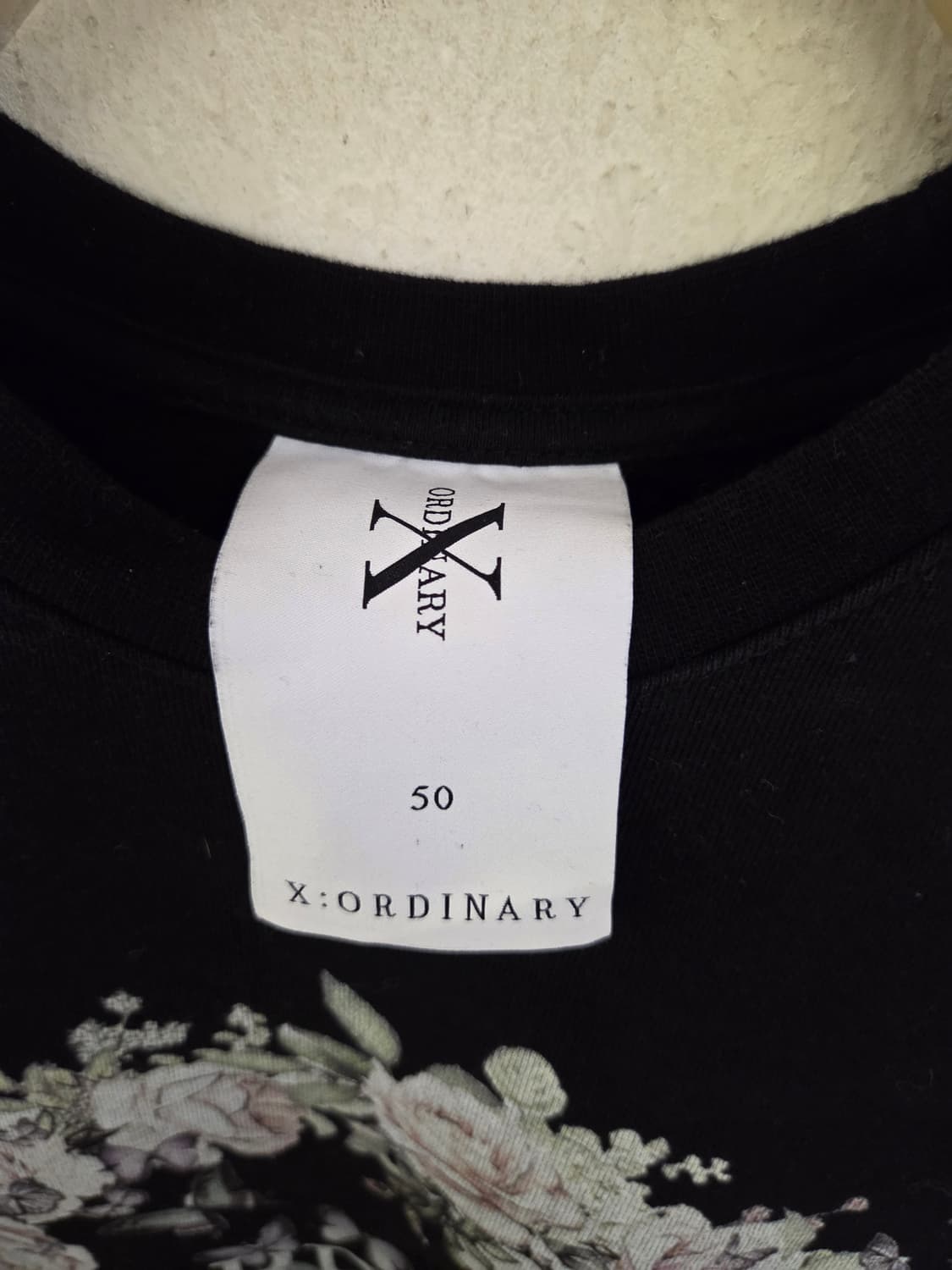 엑스오디너리  플라워 로즈 맨투맨 블랙 50 상품이미지3