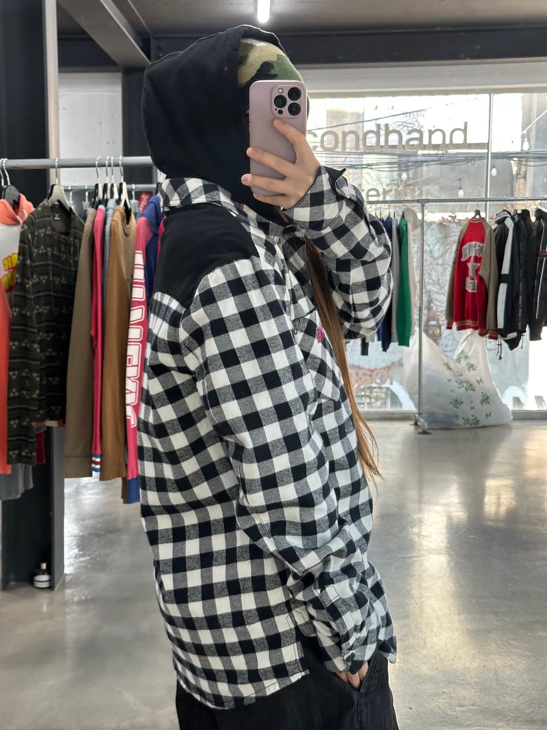 푸부 체크셔츠 후디드 자켓 상품이미지3