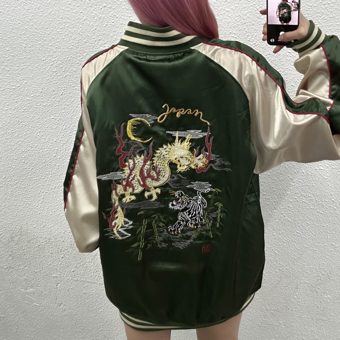 재팬 타이거 자수 카키 스카쟌 4L 상품이미지3