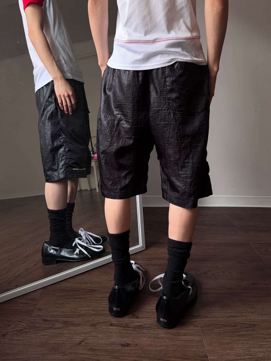 Champion 글로시 블랙 스포츠 쇼츠 상품이미지6