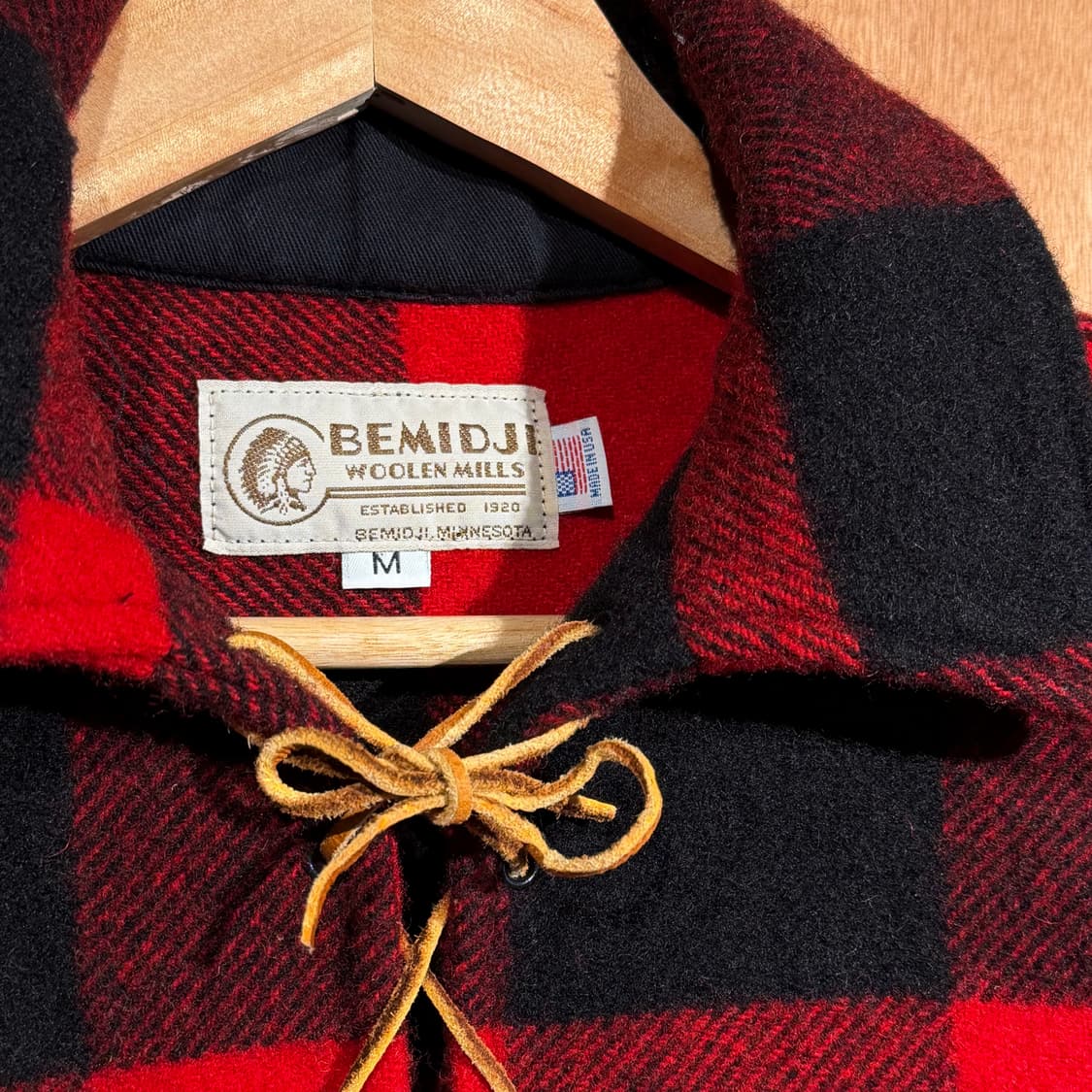 USA 베미지 울른밀스 울 매키노 풀오버 M 버팔로체크 상품이미지2