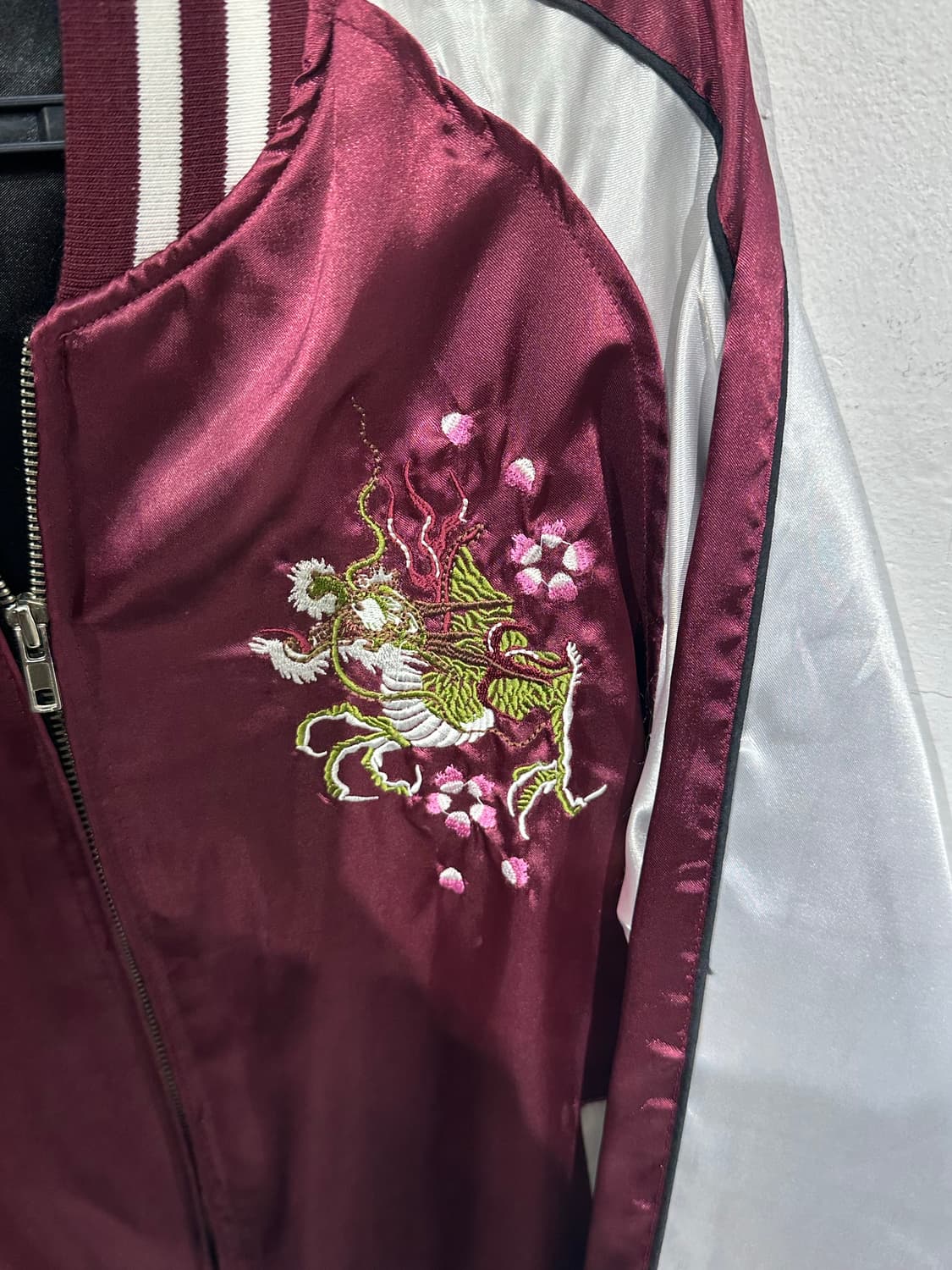 Jpn 일본빈티지 재패니즈 오리엔탈 런 버건지 용 스카잔 자켓 상품이미지9