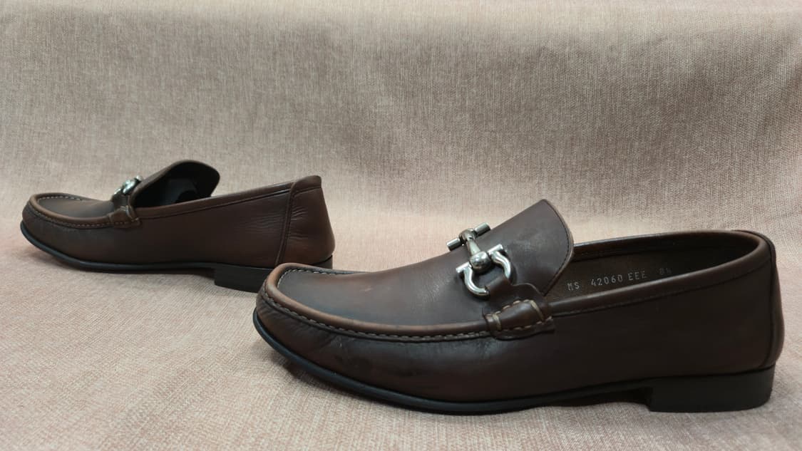 페라가모 정품 275mm-  간치니 브라운 남성 로퍼 상품이미지4