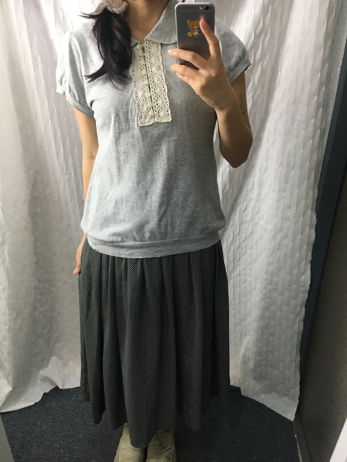 그레이 카라 반소매 티셔츠 상품이미지3