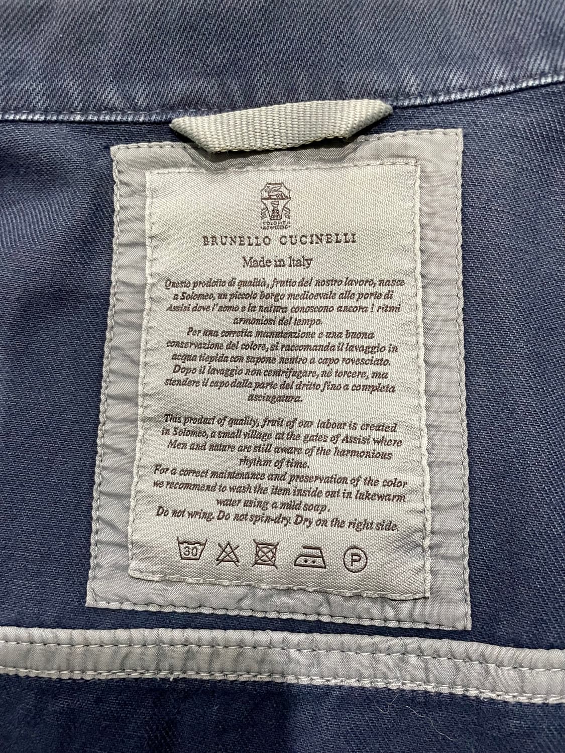 브루넬로 쿠치넬리 남성 블루 트러커 자켓 50 정품 상품이미지4