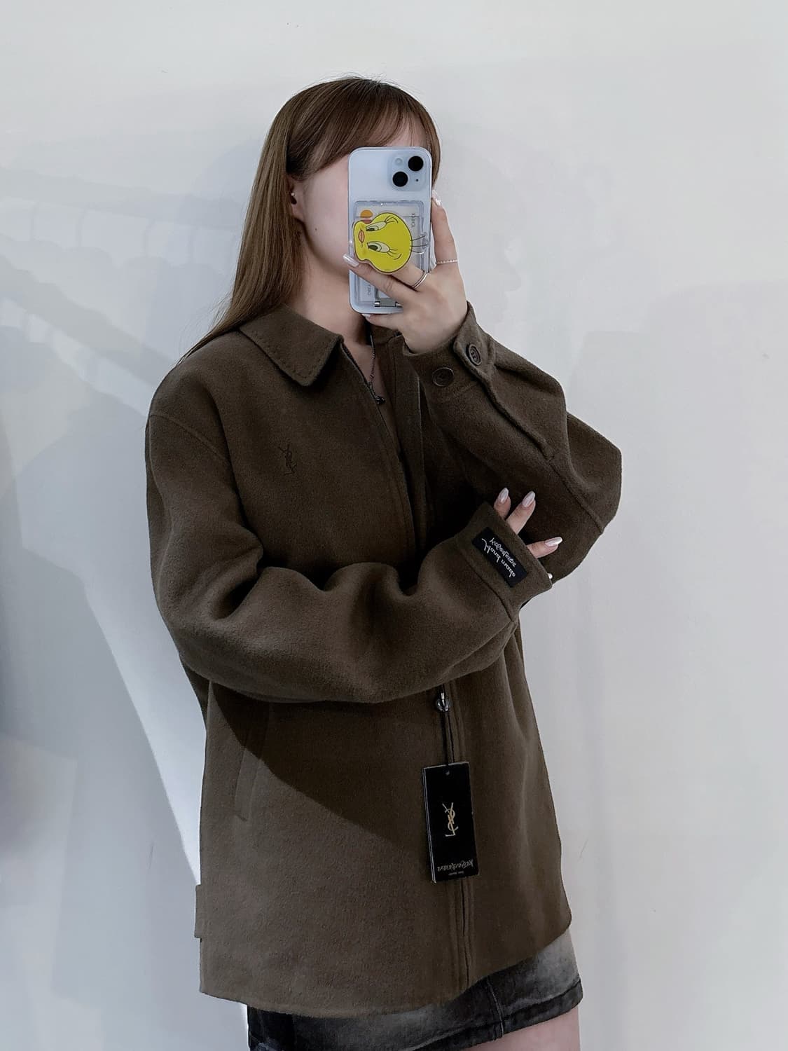 YSL 90’s 모카브라운 핸드메이드 울 자켓 상품이미지2