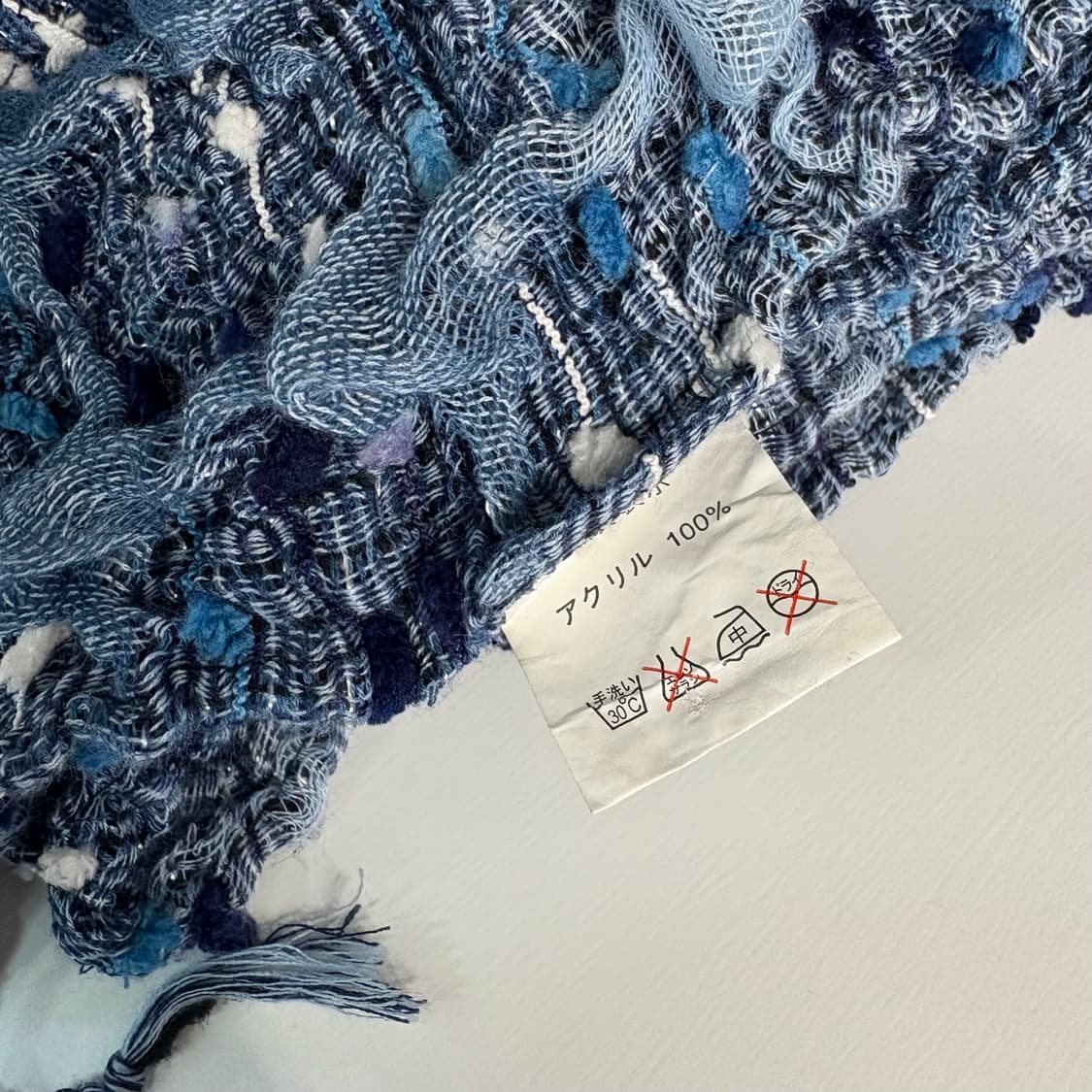 블루 트위드 직조 히피 스카프 머플러 (JPN) 상품이미지6