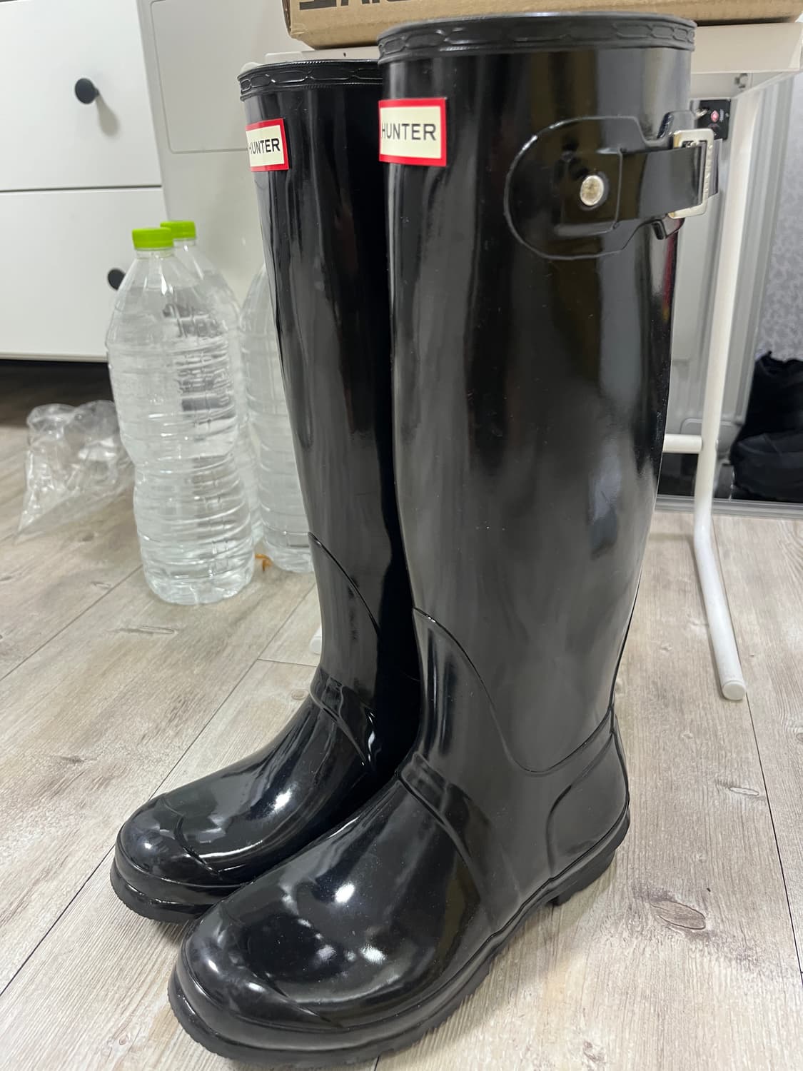헌터 오리지널 톨 글로스 레인부츠 블랙 상품이미지2