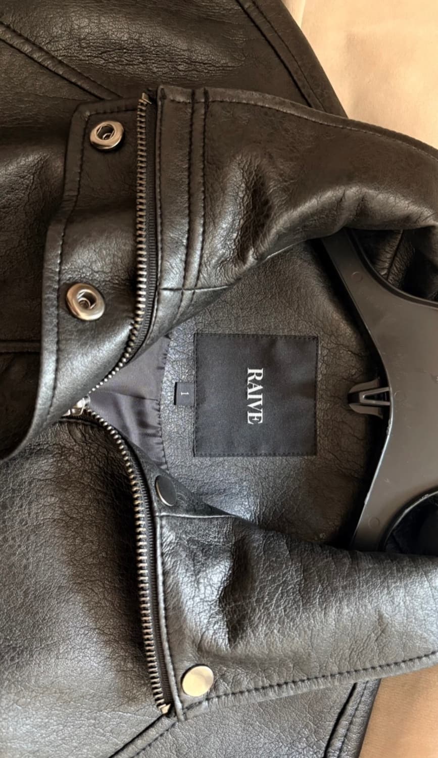 레이브 하이넥 레더 블루종 자켓 블랙 01사이즈 상품이미지5