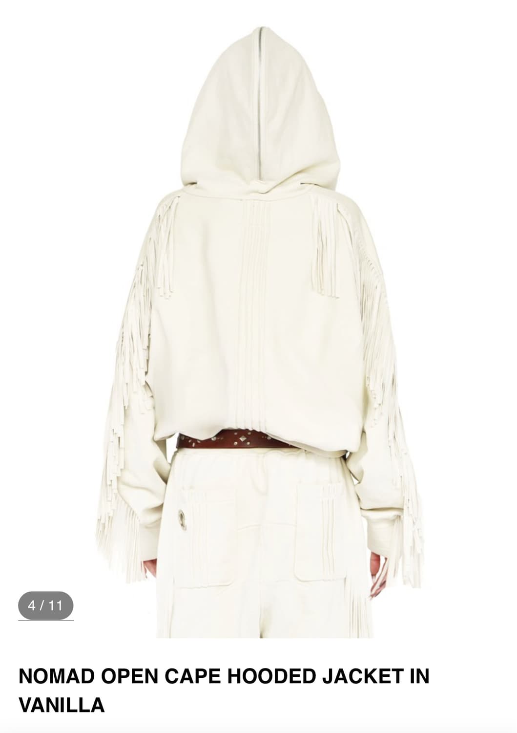 키묘 kimyo 노마드 오픈 케이프 후디드 자켓 바닐라 태슬 후드집업 상품이미지2