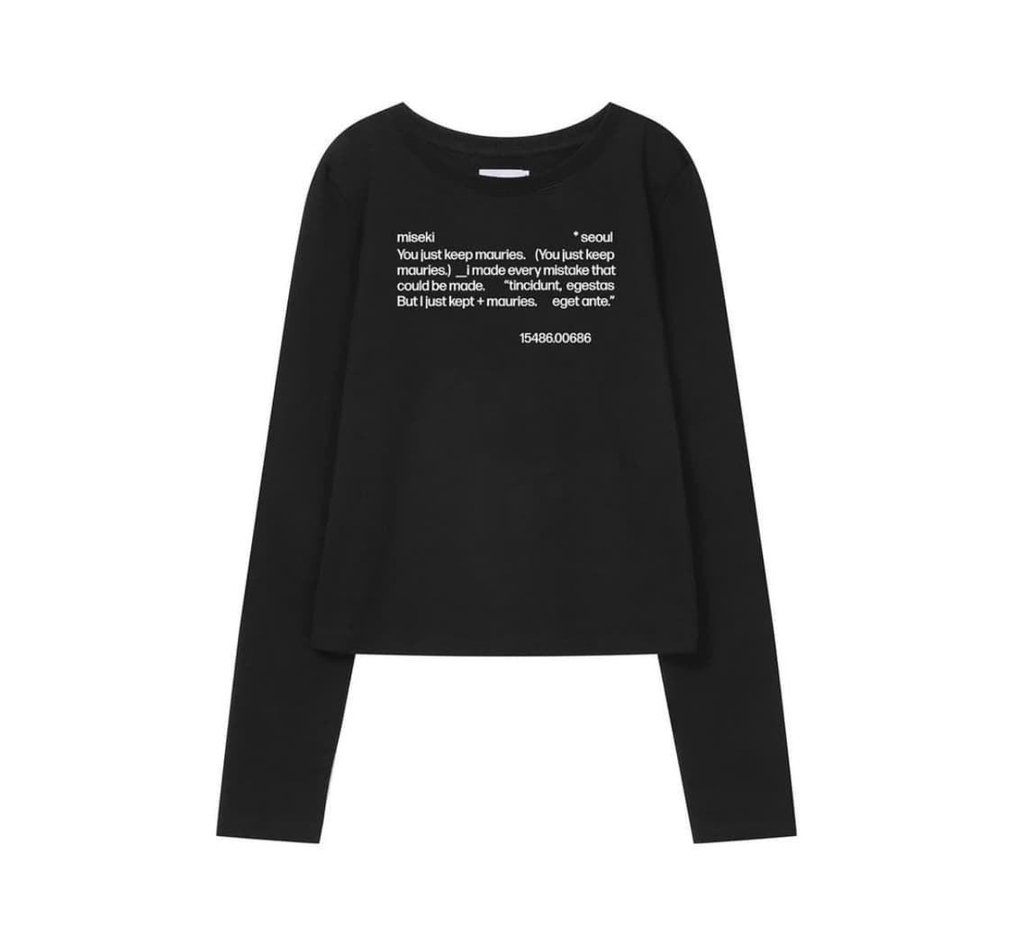 미세키서울 Quote long sleeves BLACK 상품이미지1