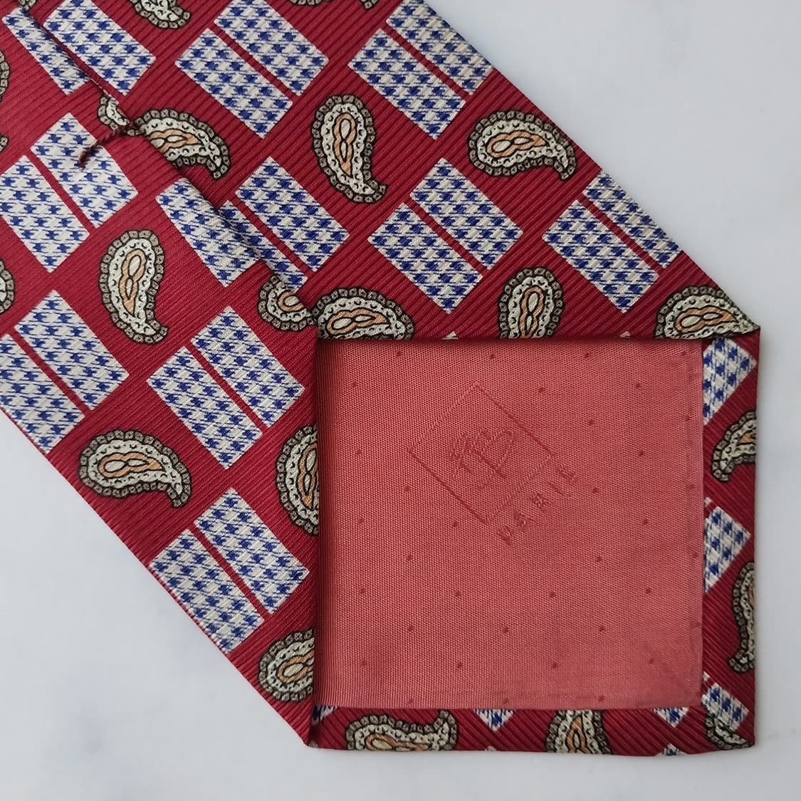 발망 실크 레드 페이즐리 패턴 넥타이 9.5cm A+등급 K1627
 상품이미지10