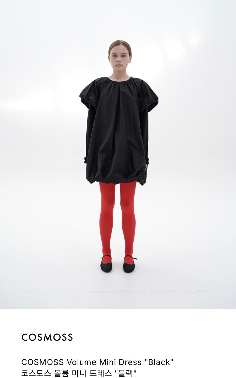 Cosmoss 볼륨 미니드레스 블랙 상품이미지1