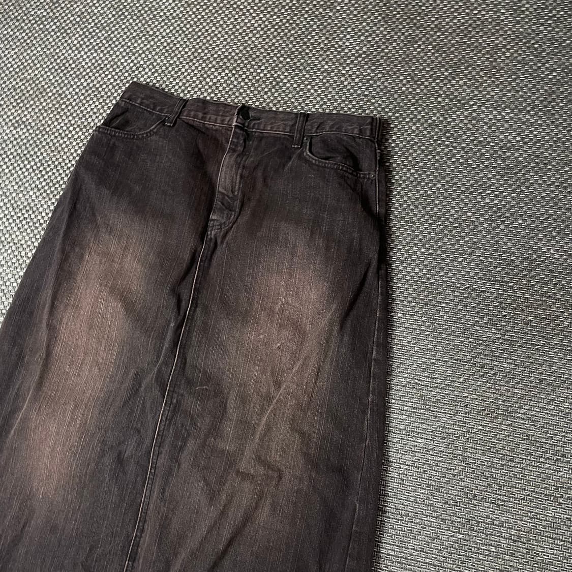 (밴딩) 빈티지 퍼플 브라운 워싱 데님 롱 스커트 상품이미지3