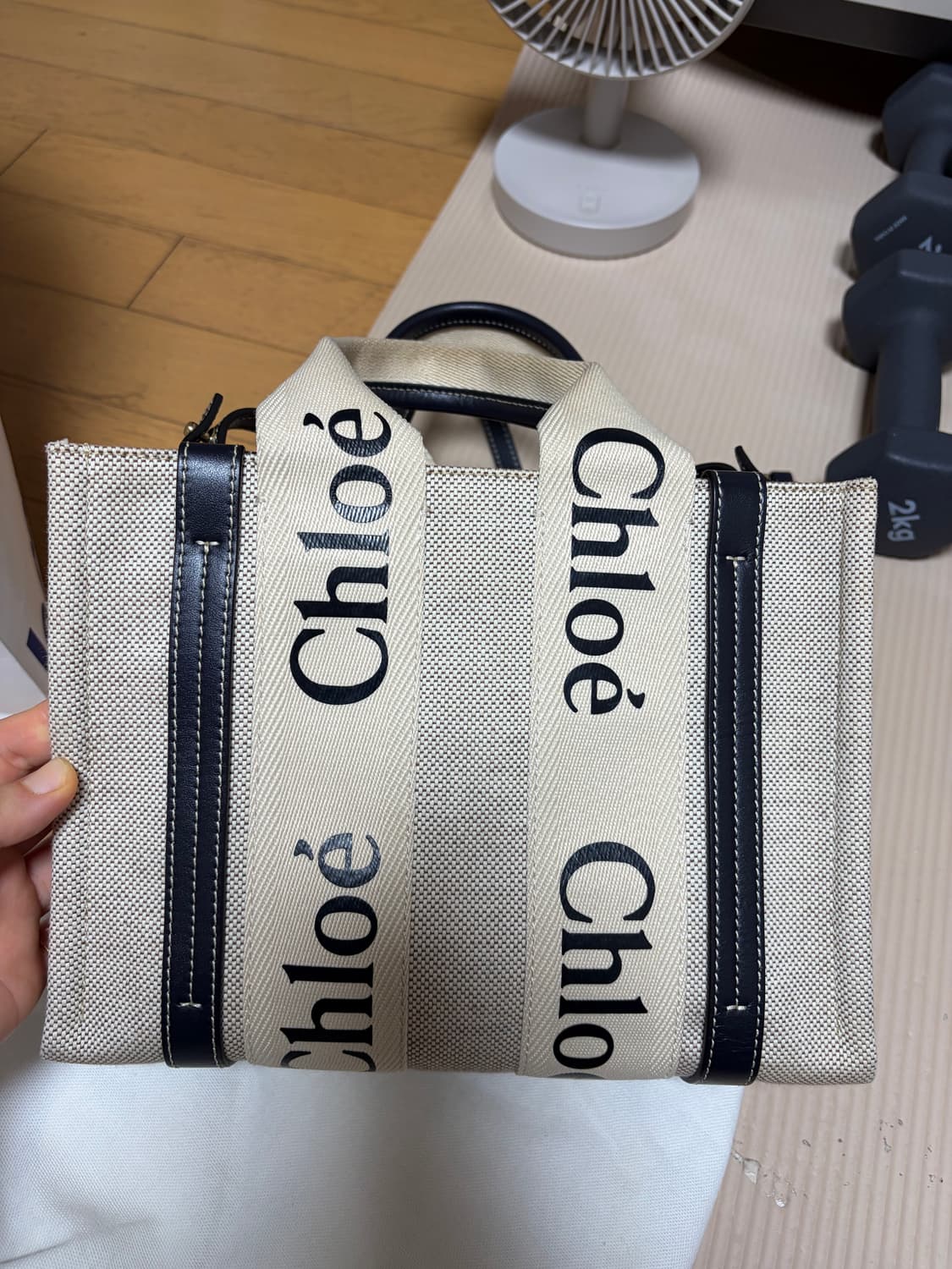 끌로에 우디백 스몰 네이비 상품이미지2
