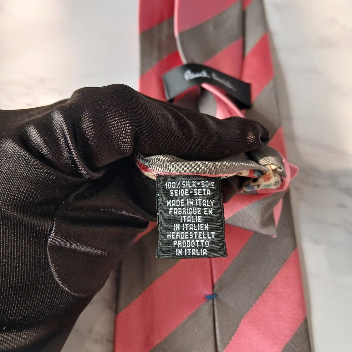 폴스미스 실크 핑크 스트라이프 넥타이 9cm A+등급 E862 상품이미지10