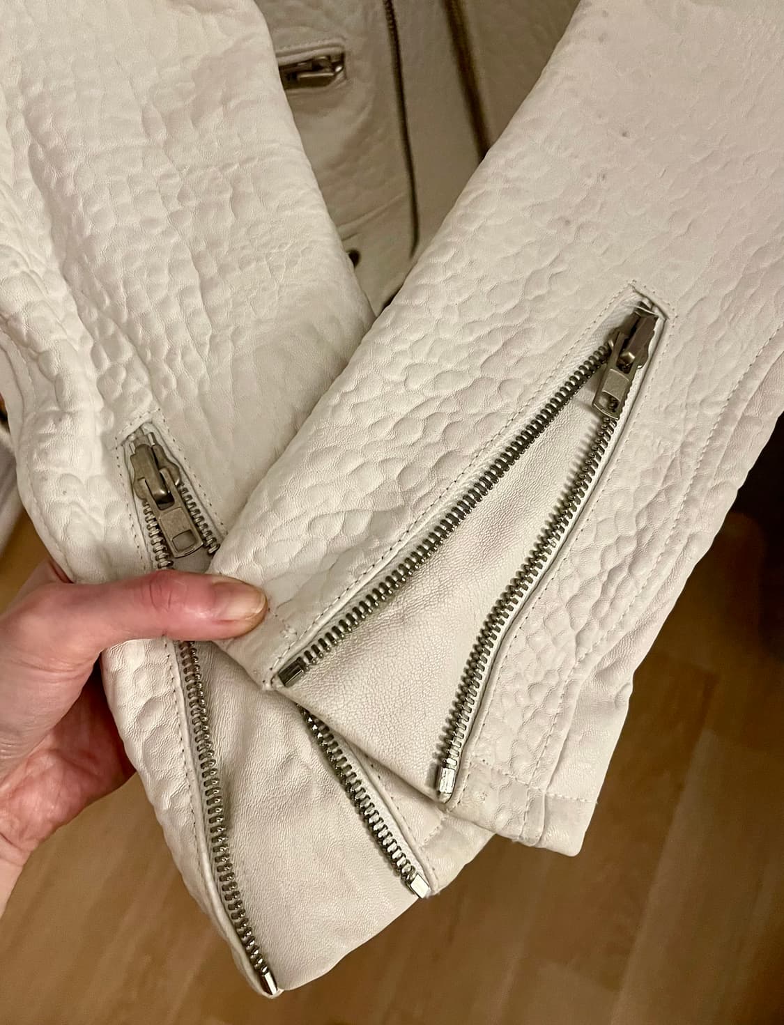 리얼 램스킨 라이더자켓 / 화이트 상품이미지7