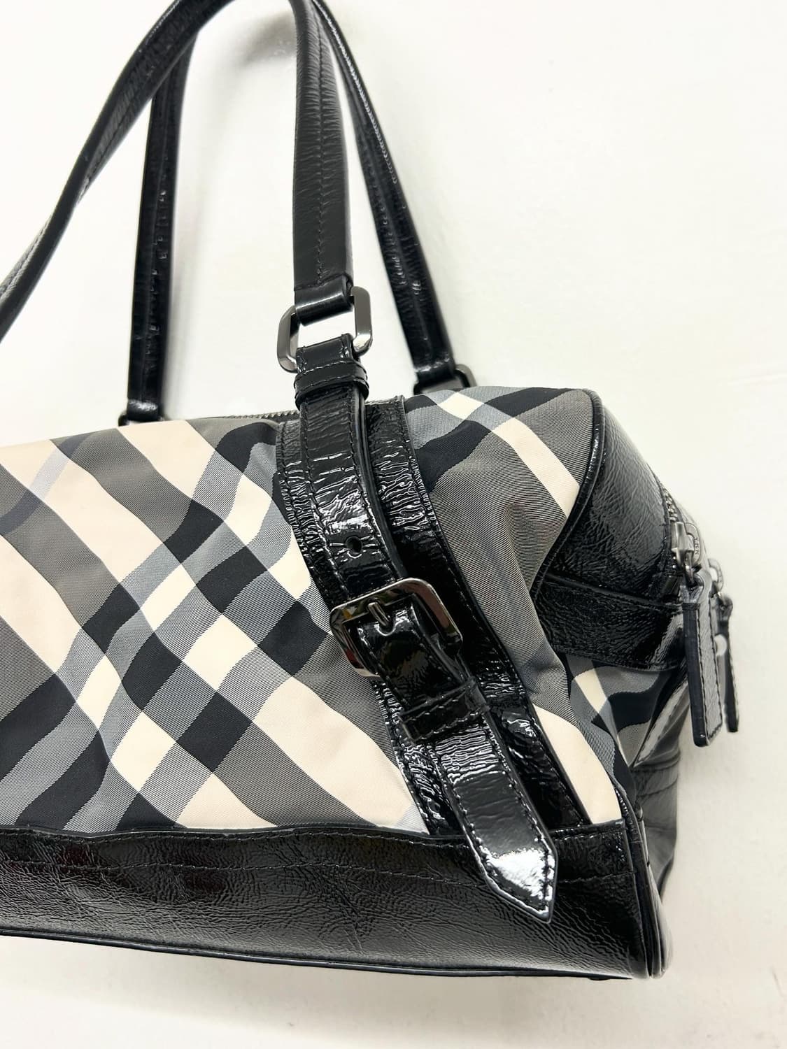 빈티지 버버리 체크 에나멜 보스턴백 & 숄더백  상품이미지2