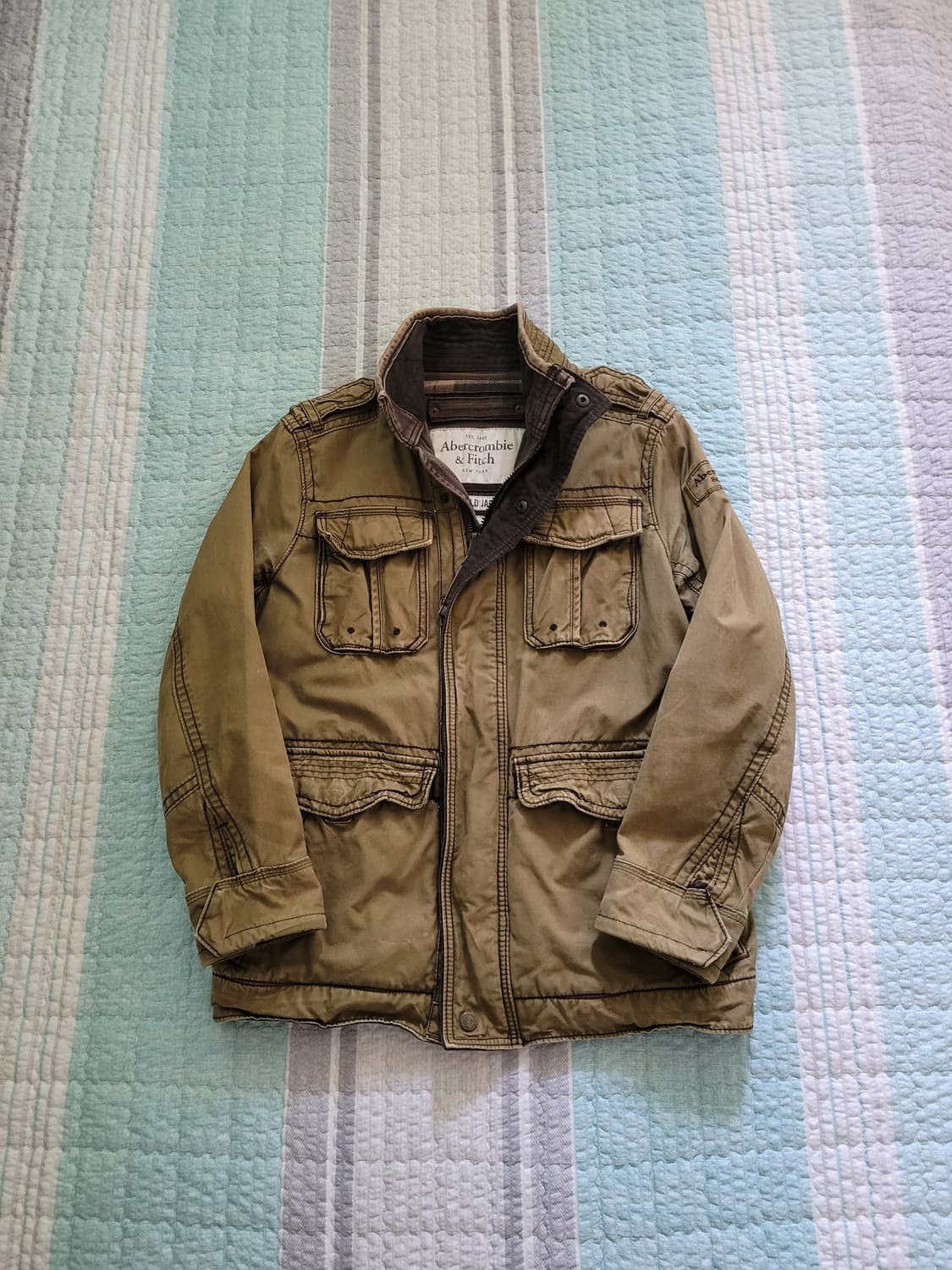 아베크롬비 Abercrombie 레드필드 왁스드 밀리터리 야상자켓 M 상품이미지1